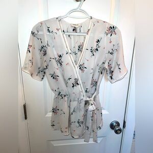 Floral Wrap Blouse